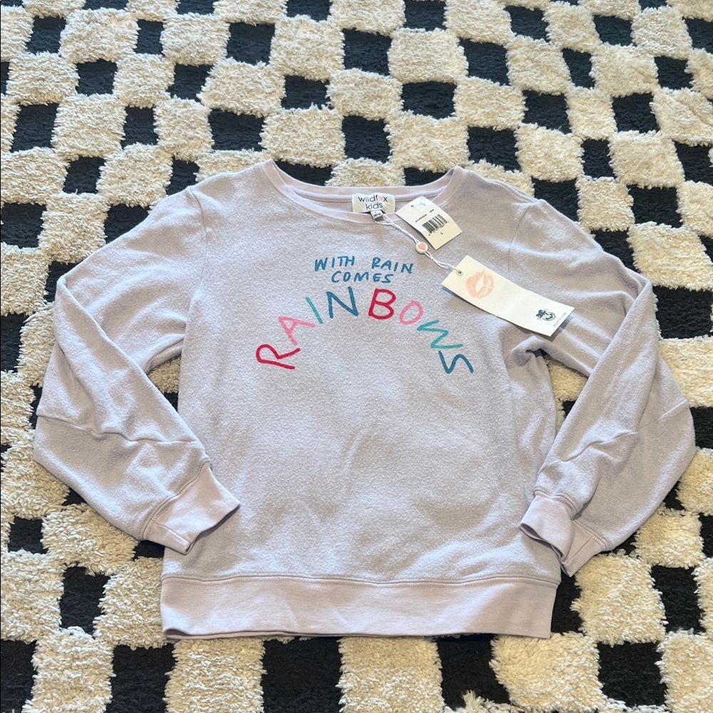 🌈🌈🌈🌈With rain comes rainbows - Wildfox kids sweatshirt - Large 10/12